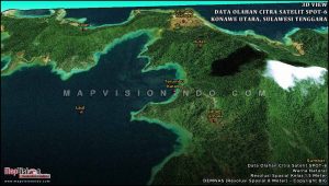 3D View Data Olahan Citra Satelit GeoEye-1 Warna Natural Wilayah Kab. Sigi, Sulawesi Tengah (Image Copyright: Maxar Technologies; Courtesy of Map Vision Indonesia)