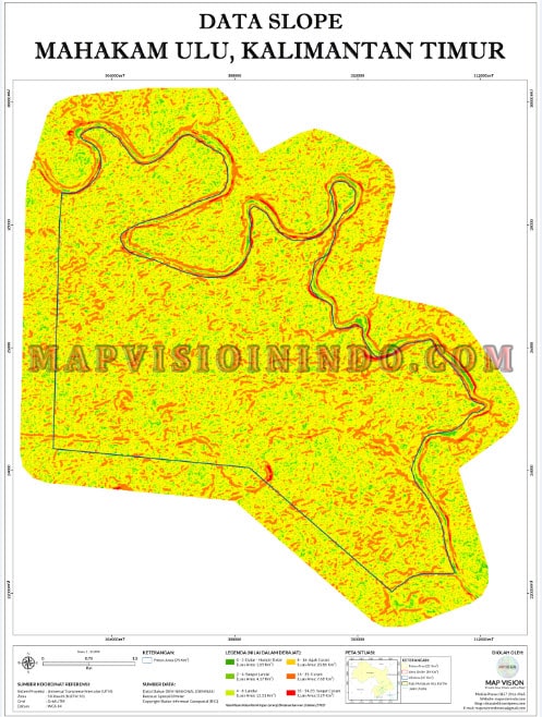 Poster Luasan Kelas Kemiringan Lereng (Slope)