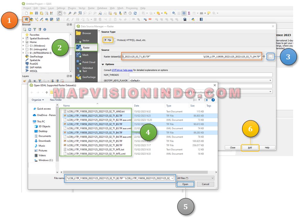 Memasukkan Band-Band Citra Satelit Landsat 9 di QGIS