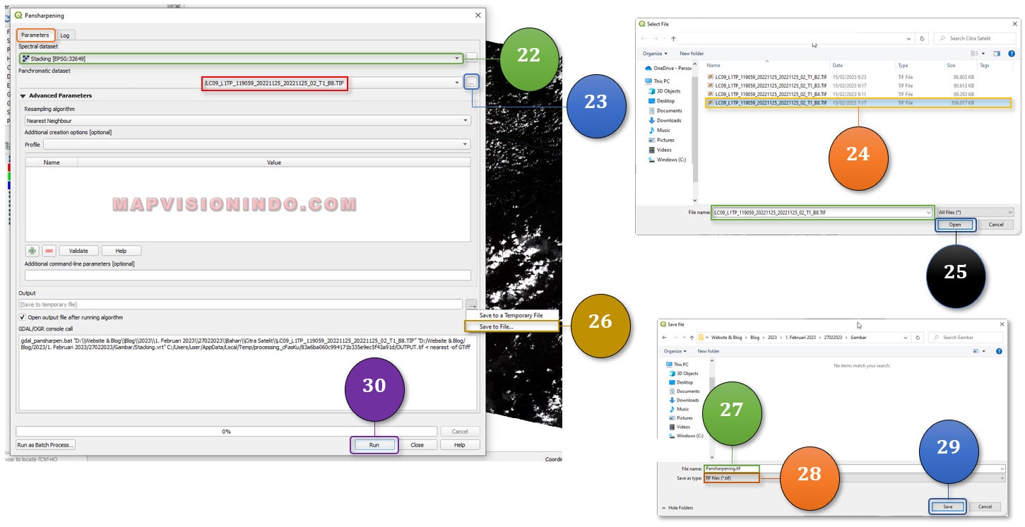 Pengaturan Tool Pansharpening