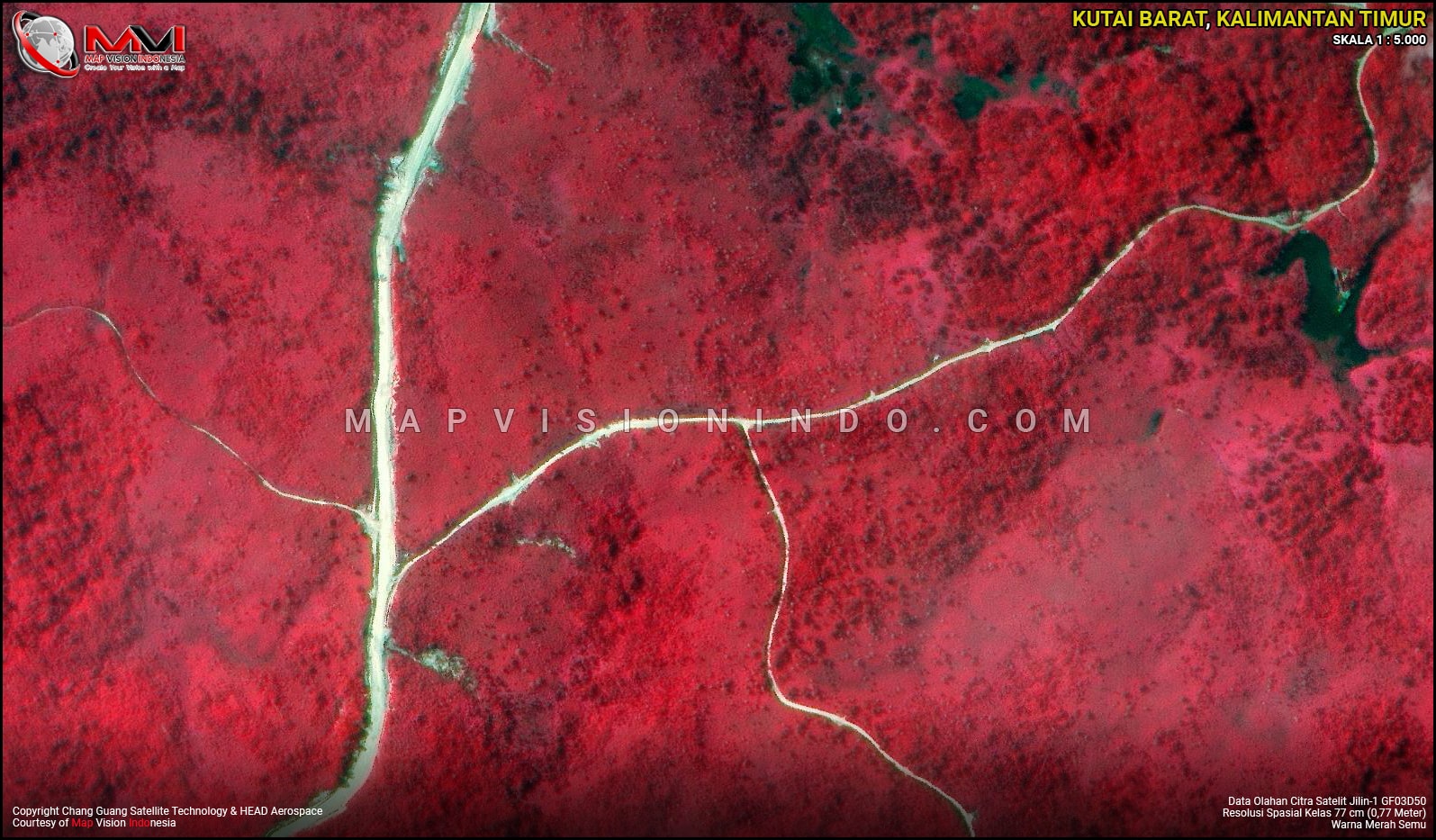 Data Olahan Citra Satelit Jilin-1 Warna Merah Semu