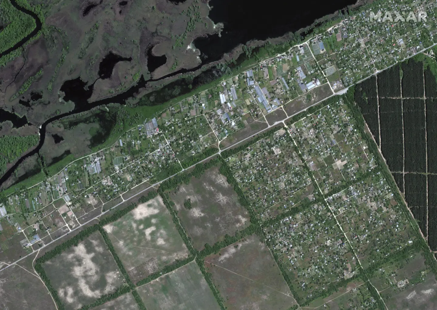 Area Desa Krinky, Ukraina, Sebelum Bendungan Nova Kakhovka Ambruk – Tanggal Perekaman 15 Mei 2023