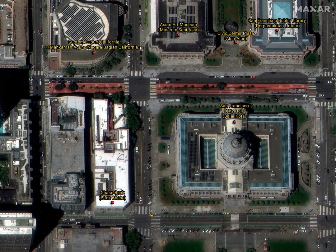 Citra Satelit WorldView Legion di wilayah sekitar San Francisco City Hall Citra Satelit WorldView Legion di wilayah sekitar San Francisco City Hall